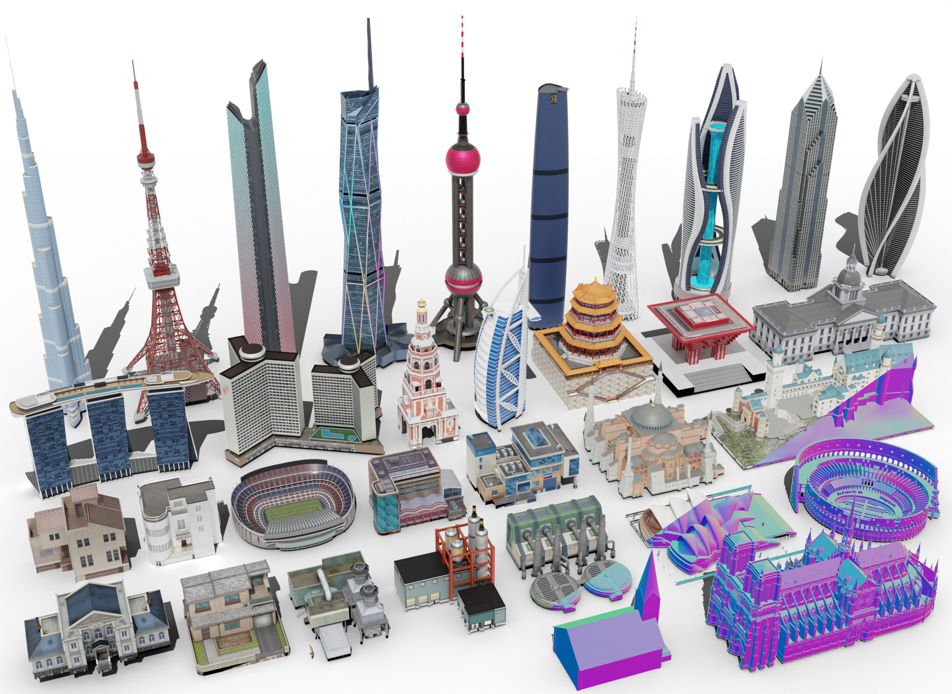 Skylines-50K 3D Building Dataset